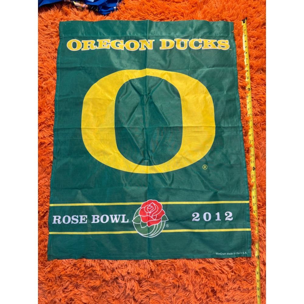 Oregon Ducks 2012 RoseBowl Flag WinCraft Green Yellow Banner 28x40 NCAA Football